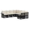 vidaXL Gartensofa-set 8 stk. 8-Sitzanzahl Schwarz und Cremewei&szlig;