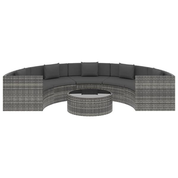 vidaXL 6-tlg. Garten-Lounge-Set mit Kissen Poly Rattan Grau