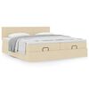vidaXL Ottoman-Bett mit Matratzen Creme 200x200 cm Stoff