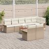 vidaXL Gartensofa-set mit Speicher 9 pcs Beige und Creme Poly-Rattan