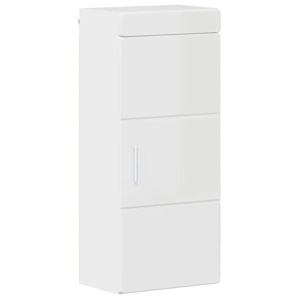 vidaXL Badezimmer-Wandschrank TULUM Hochglanz Wei&szlig; 37 x 24,5 x 86 cm