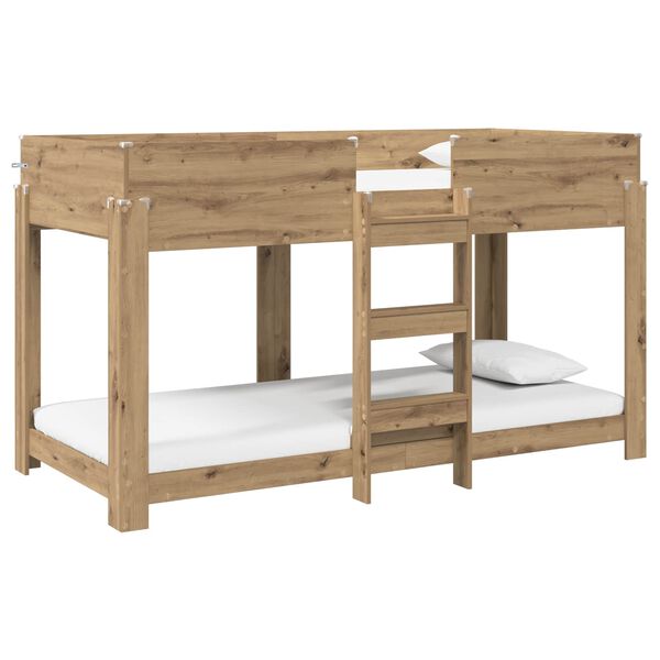 vidaXL Etagenbett f&uuml;r Kinder Artisan-Eiche 100 x 190 cm Holzwerkstoff