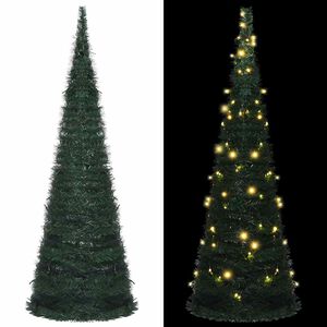 vidaXL K&uuml;nstlicher Pop-Up-Weihnachtsbaum mit Beleuchtung Gr&uuml;n 180 cm