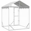 vidaXL Outdoor-Hundezwinger mit Dach Silber 2x2x2,5 m Verzinkter Stahl