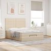 vidaXL Ottoman-Bett mit Matratze Creme 140x200 cm Stoff