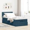 vidaXL Ottoman-Bett mit Matratze & LEDs Dunkelblau 90x200 cm Samt