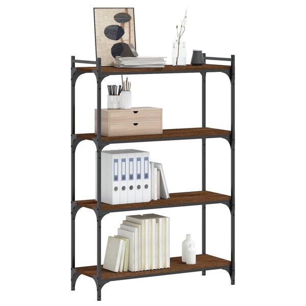 vidaXL B&uuml;cherregal 4 B&ouml;den Braun Eiche-Optik 80x30x120cm Holzwerkstoff