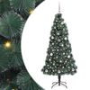 vidaXL K&uuml;nstlicher vorbeleuchteter Weihnachtsbaum mit Kugelset Gr&uuml;n