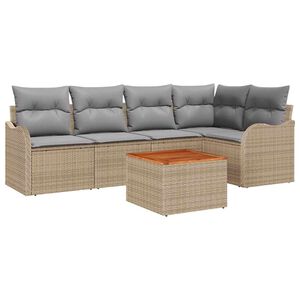 vidaXL Gartensofa-set 6 pcs Beige und Hellgrau Poly-Rattan