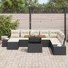 vidaXL Garten-Sofa-Set mit Speicher 9 pcs Schwarz Poly Rattan