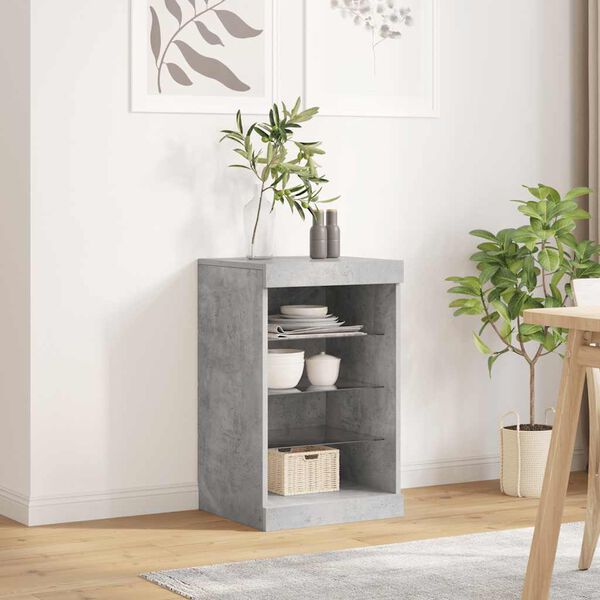 vidaXL Sideboard mit LED-Leuchten Betongrau 41x37x67 cm