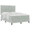 vidaXL Boxspringbett mit Kopfteil Hellgrau 160 x 200 cm Samt
