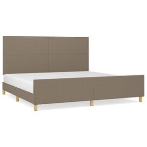 vidaXL Bettgestell ohne Matratze Taupe 200x200 cm Stoff