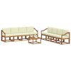 vidaXL Outdoor-Sofagarnitur 9 pcs Natur und Creme Massivholz Akazie