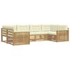 vidaXL Outdoor-Sofagarnitur 6 pcs Wei&szlig; und Creme Massivholz Akazie