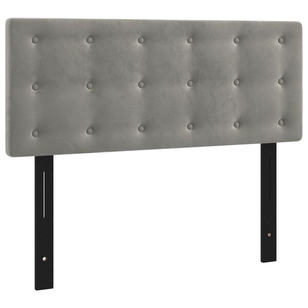 vidaXL LED-Kopfteil Hellgrau 100x5x78/88 cm Samt