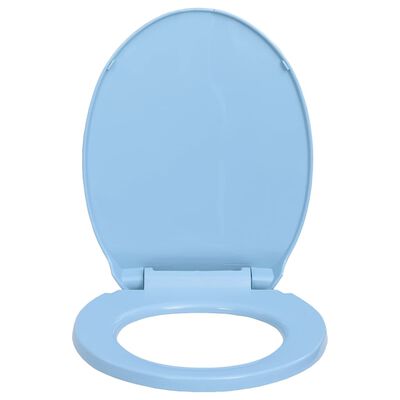vidaXL Toilettensitz mit Absenkautomatik Quick-Release Blau Oval