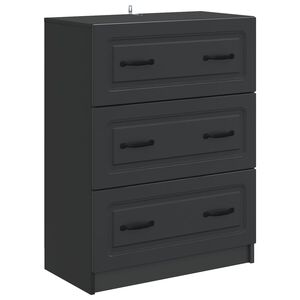 vidaXL Schubladenschrank Schwarz 66 x 34,5 x 87 cm Holzwerkstoff