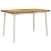 vidaXL 110 x 55 x 75 cm Massivholz Akazie Wei&szlig; Rechtwinklig