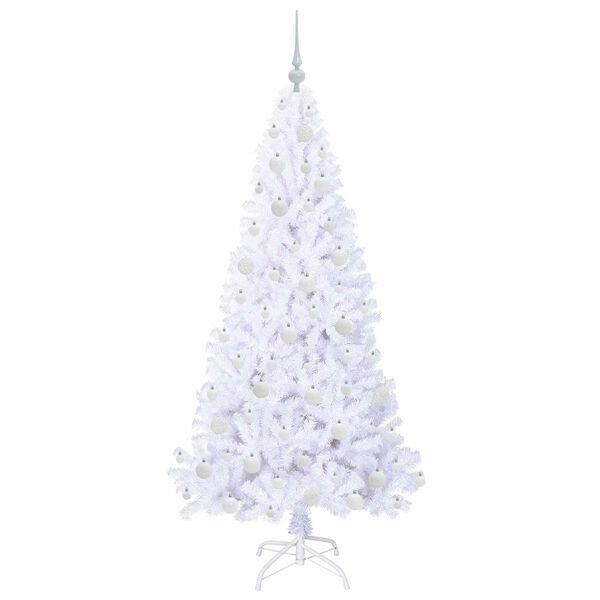 vidaXL K&uuml;nstlicher Weihnachtsbaum Wei&szlig; 180 cm PVC und Stahl