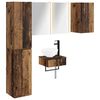 vidaXL Badezimmerm&ouml;bel-Set 5 stk. Altholz Ingenieurholz und Glas