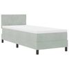 vidaXL Boxspringbett mit Matratze Hellgrau 80 x 200 cm Samt