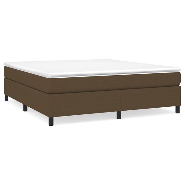 vidaXL Boxspringbett mit Matratze Dunkelbraun 180x200 cm Stoff