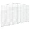 vidaXL Gabionen mit Hochbogen 4 Stk. 400x30x220/240cm Verzinktes Eisen