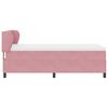 vidaXL Boxspringbett mit Matratze mit Kopfteil Rosa 90 x 200 cm Samt