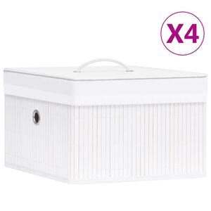 vidaXL Bambus Aufbewahrungsboxen 4 Stk. Wei&szlig;