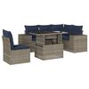 vidaXL 6-teiliges Gartensofa-Set mit Kissen, grau, Polyrattan