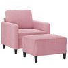 vidaXL Sessel mit Hocker Rosa 60 cm Samt