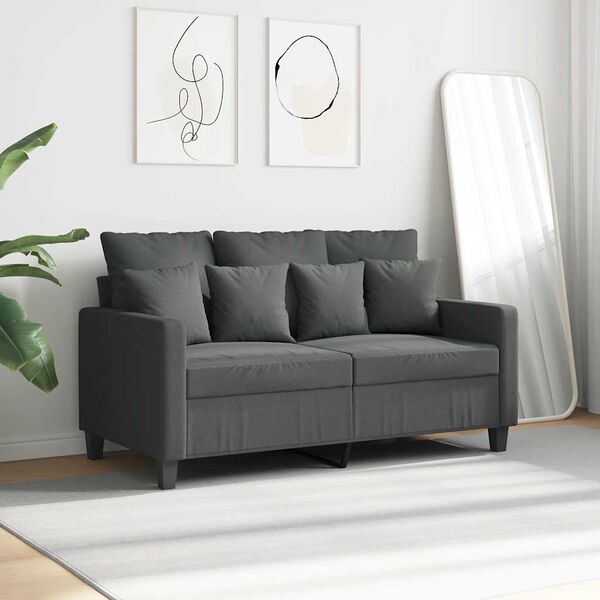 vidaXL 2-Sitzer-Sofa Dunkelgrau 120 cm Stoff