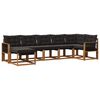 vidaXL Outdoor-Sofagarnitur 7 stk. Natur und Schwarz