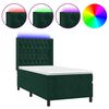vidaXL Boxspringbett mit Matratze & LED Dunkelgr&uuml;n 80x200 cm Samt
