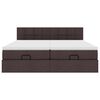 vidaXL Ottoman-Bett mit Matratzen & LEDs Dunkelbraun 200x200 cm Stoff