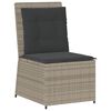 vidaXL Gartensessel mit Liegefunktion und Kissen Hellgrau Poly Rattan