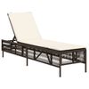 vidaXL Sonnenliege mit Auflage Braun Poly Rattan