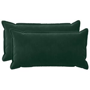 vidaXL Kissen mit Kissen HOUTEN 2 Stk. Dunkelgr&uuml;n Samt