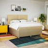 vidaXL Boxspringbett mit Matratze Creme 180x200 cm Stoff