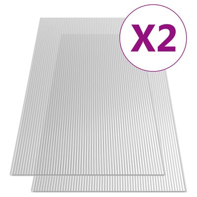 vidaXL Polycarbonatplatten 2 Stk. 6 mm 150 x 65 cm