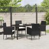 vidaXL Garten Essgruppe mit Kissen 5 pcs Schwarz Poly-Rattan