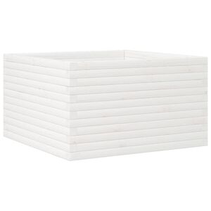 vidaXL Pflanzk&uuml;bel Wei&szlig; 80x80x45,5 cm Massivholz Kiefer