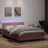 vidaXL Boxspringbett mit Matratze & LED Rosa 140x220 cm Samt