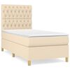 vidaXL Boxspringbett mit Matratze Creme 100x200 cm Stoff