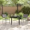 vidaXL Garten Essgruppe mit Kissen 3 pcs Grau Poly-Rattan