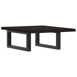 vidaXL Waschtischplatte mit Halterung Stahl und Massivholz Eiche