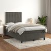 vidaXL Boxspringbett mit Matratze Dunkelgrau 120x190 cm Samt