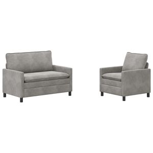 vidaXL Sofa Set 2 stk. Hellgrau Samt