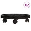 vidaXL Pflanzenroller 2 Stk. 30 cm Durchmesser Schwarz 170 kg